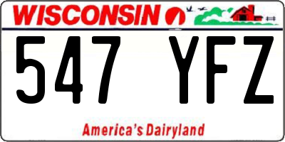 WI license plate 547YFZ