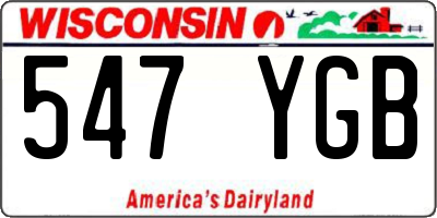 WI license plate 547YGB