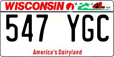WI license plate 547YGC