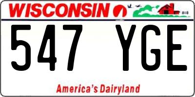 WI license plate 547YGE