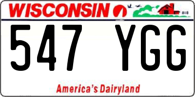 WI license plate 547YGG