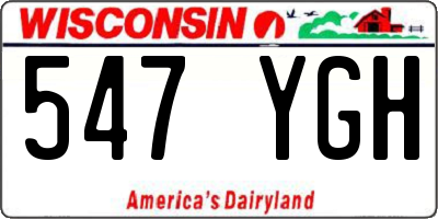 WI license plate 547YGH