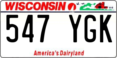 WI license plate 547YGK