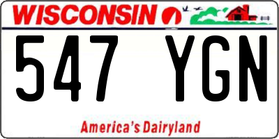 WI license plate 547YGN