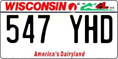 WI license plate 547YHD