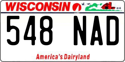 WI license plate 548NAD