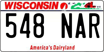 WI license plate 548NAR