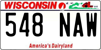 WI license plate 548NAW