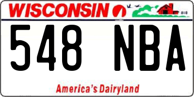 WI license plate 548NBA