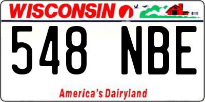 WI license plate 548NBE