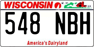 WI license plate 548NBH