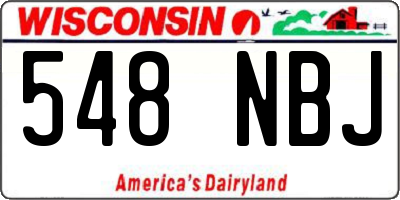 WI license plate 548NBJ