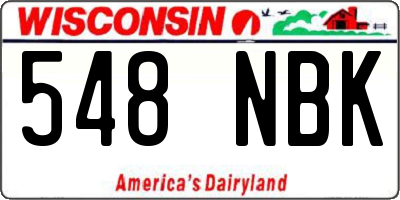WI license plate 548NBK