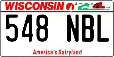 WI license plate 548NBL