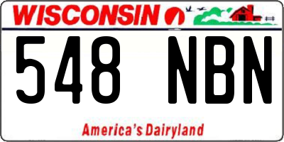 WI license plate 548NBN