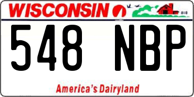 WI license plate 548NBP