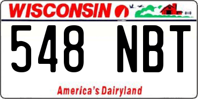 WI license plate 548NBT
