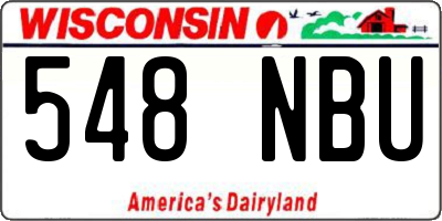 WI license plate 548NBU