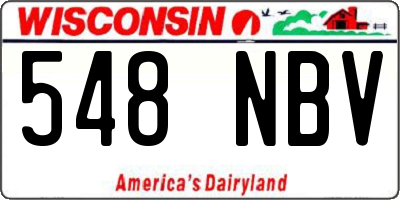 WI license plate 548NBV