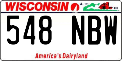 WI license plate 548NBW