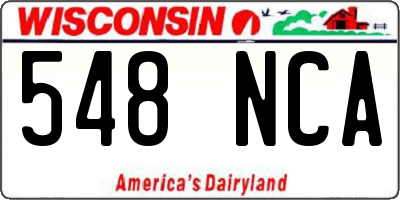 WI license plate 548NCA