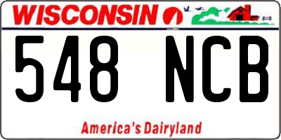 WI license plate 548NCB