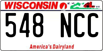 WI license plate 548NCC