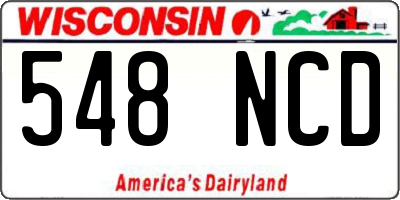 WI license plate 548NCD