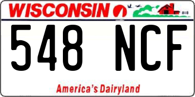 WI license plate 548NCF