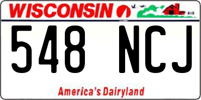 WI license plate 548NCJ