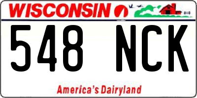 WI license plate 548NCK