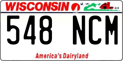 WI license plate 548NCM