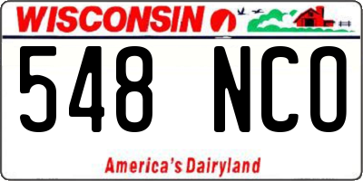 WI license plate 548NCO