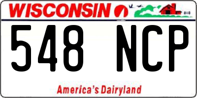 WI license plate 548NCP
