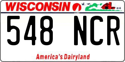 WI license plate 548NCR