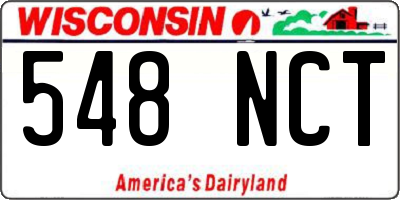 WI license plate 548NCT