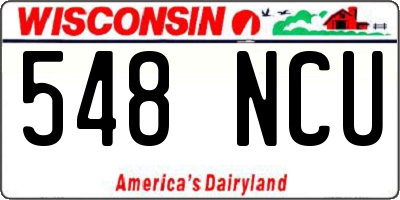 WI license plate 548NCU