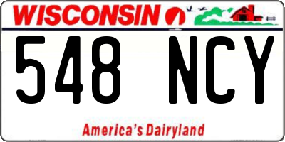 WI license plate 548NCY