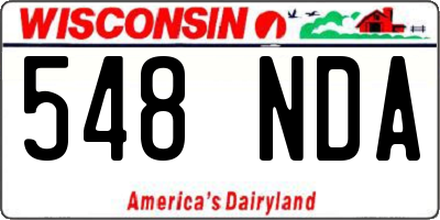WI license plate 548NDA