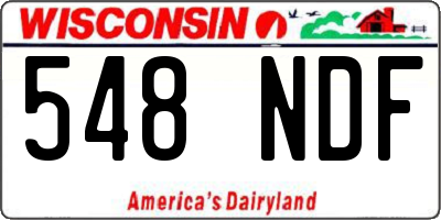 WI license plate 548NDF