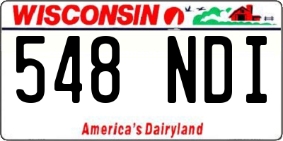 WI license plate 548NDI
