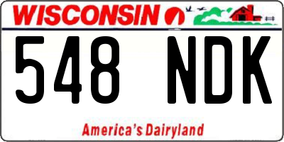 WI license plate 548NDK