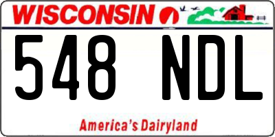 WI license plate 548NDL