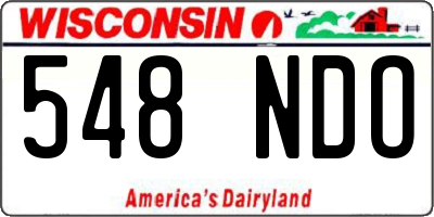 WI license plate 548NDO