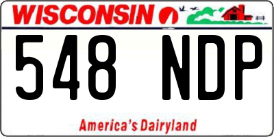 WI license plate 548NDP