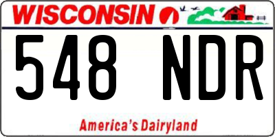 WI license plate 548NDR