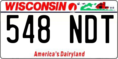 WI license plate 548NDT