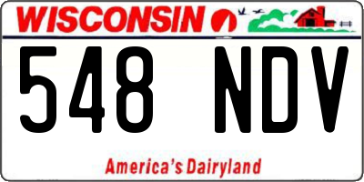 WI license plate 548NDV