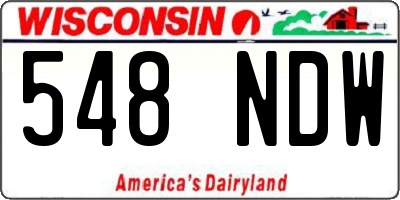 WI license plate 548NDW