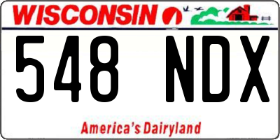 WI license plate 548NDX